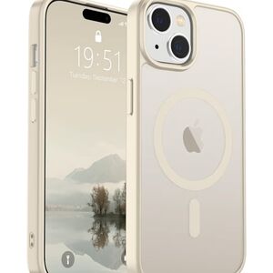 SUPFINE iPhone 15 Magnetic Case MagSafe Slim Shockproof Antique White NEW